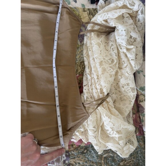 Diane von Furstenberg DVF Lace And Silk Two Piece Shirt Blouse Top Sz 8 Neutral - Picture 5 of 7